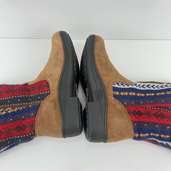 Alegria Nanook Cozy Choco Boots Brown Suede Leather Tribal Faux Fur 38 8 - Picture 4 of 10